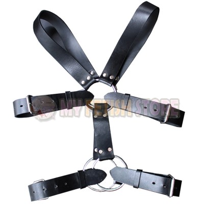(DM819) Pure hand made real leather crotch strap bondage belt fetish equipment fetish wear
